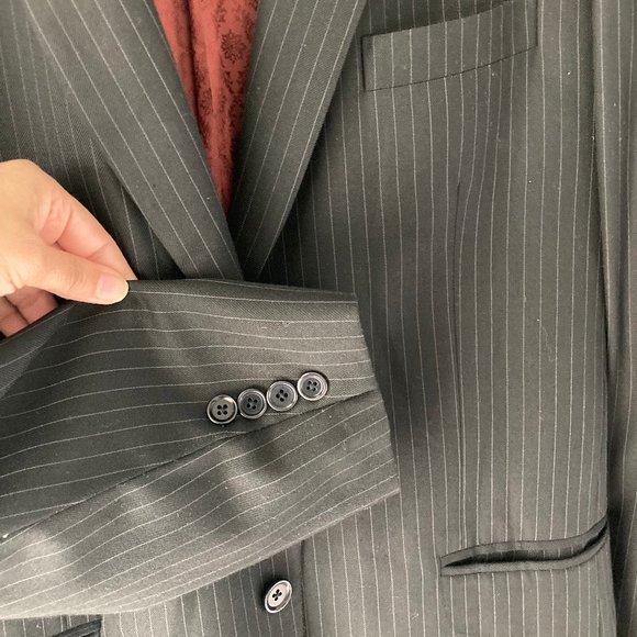 Custom-Tailored Black & White Pinstripe Men's Blazer – Bespoke Suit Jacket - Picture 3 of 13